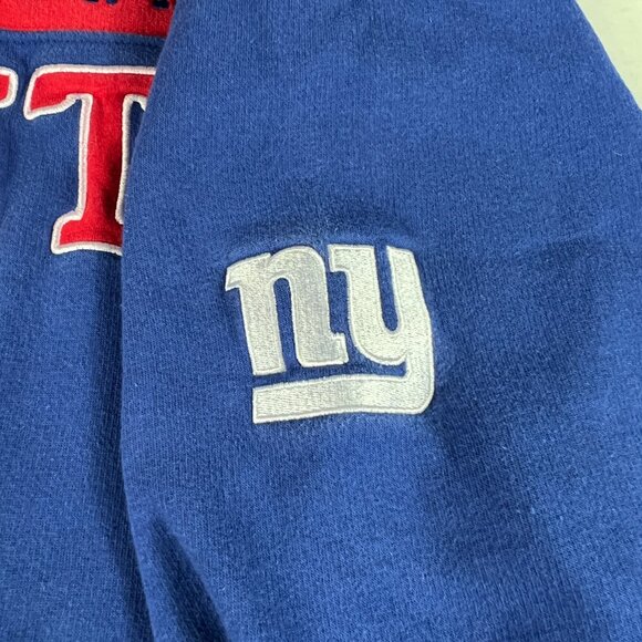 NFL New York Giants Football Sweatshirt Adult Large Blue Faded Full Zip Hoodie - Picture 6 of 15